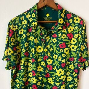 Pins & Aces Limited Edition 2022 Georgia Golf Polo All Over Print M floral Fun